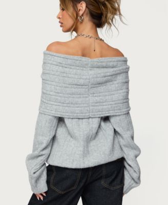 Womens Kadenna Oversized Off Shoulder Sweater