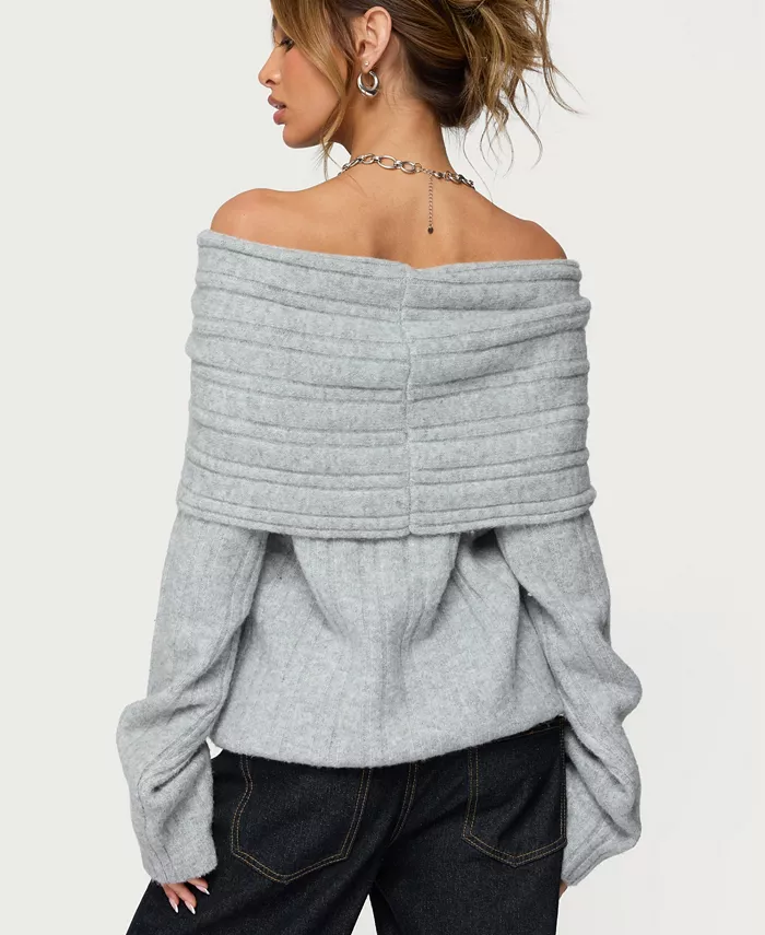 Womens Kadenna Oversized Off Shoulder Sweater - thumbnail 3