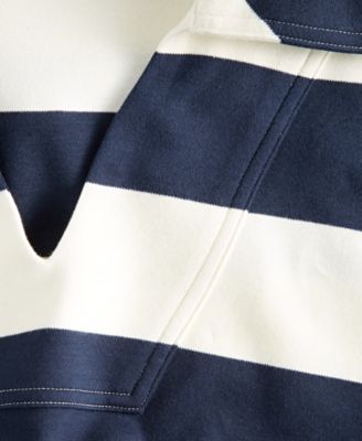 Women's Striped Interlock Knit Sailor Collar Top