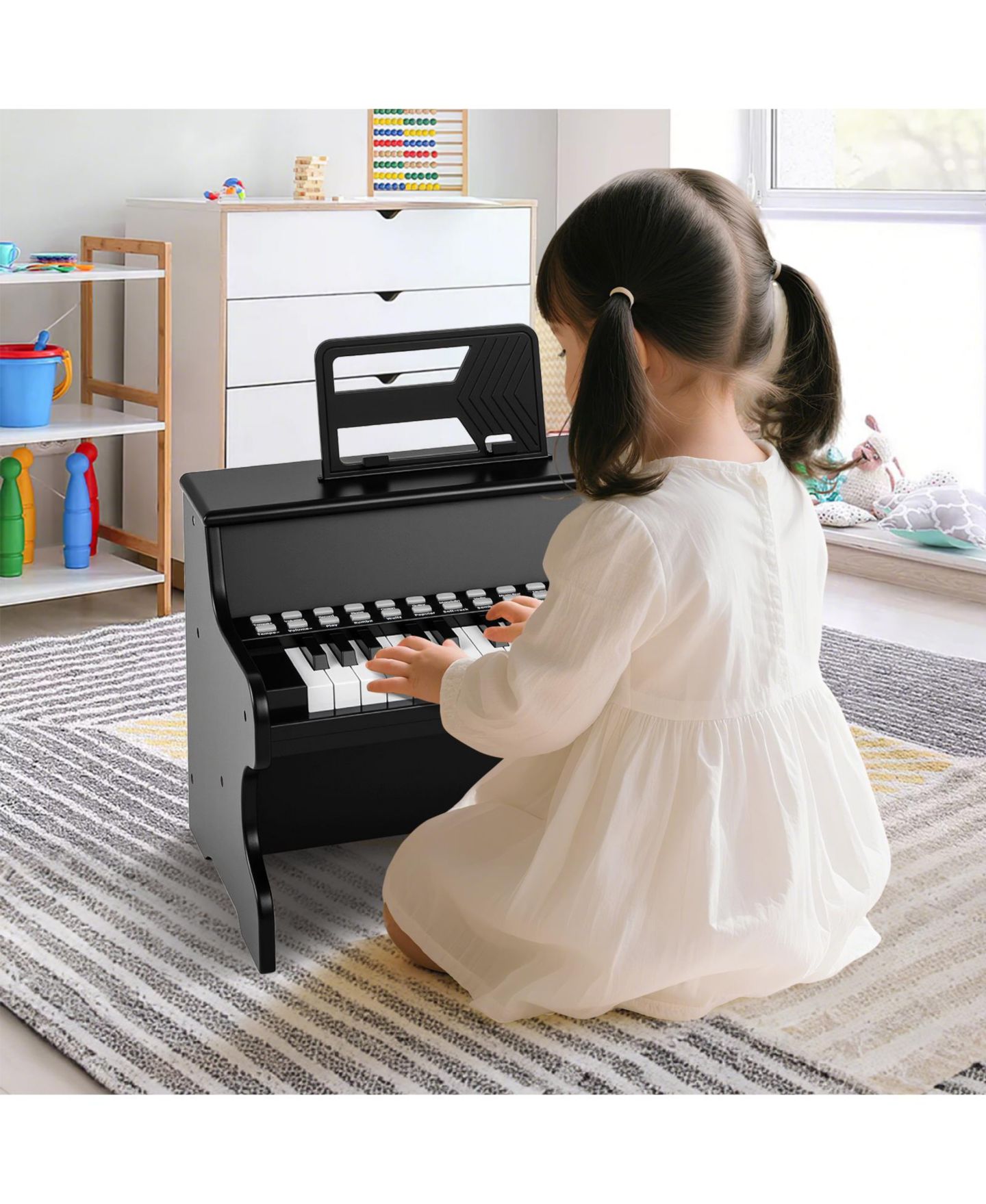 Детская игрушка Slickblue Adjustable-Speed 25-Key Interactive Teaching Piano Keyboard, Ages 3+, цвет: Чёрный — фото 3