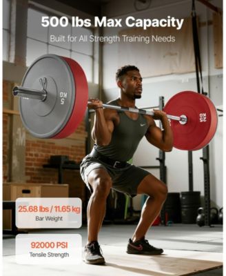 6FT Barbell Bar 2-Inch Olympic Weight Bar Chrome Knurled Grip 500 LB Capacity