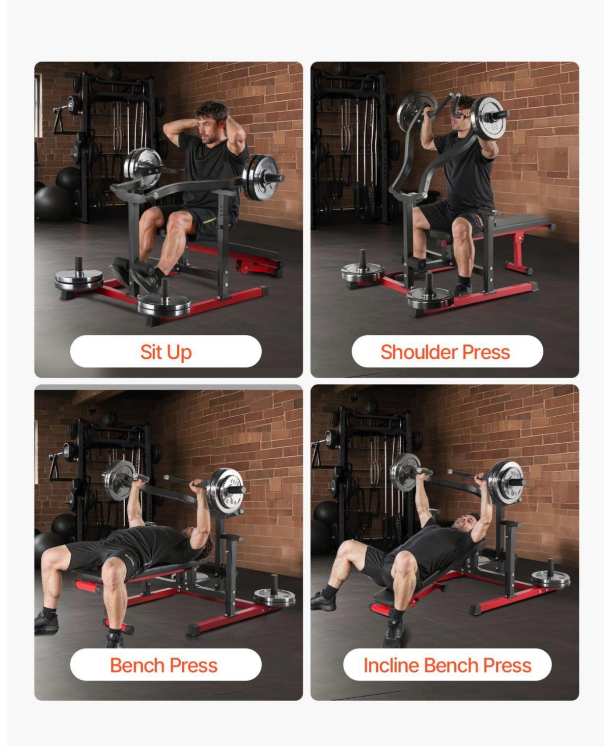 Sugfit Chest Press Machine Adjustable Bench Press Trainer for Home Gym 450 Lb