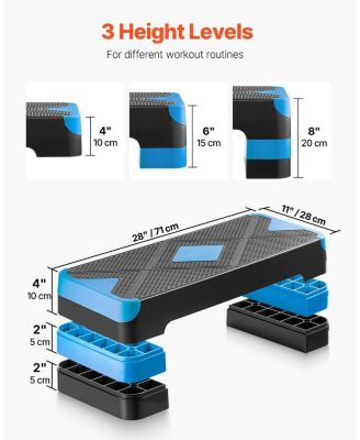 SUGFIT Aerobic Step Platform 28" Adjustable Stepper with 4 Risers