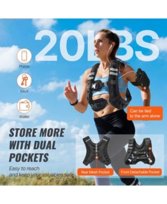SUGFIT Weighted Vest 20 LB Adjustable Fitness Vest with Reflective Strips