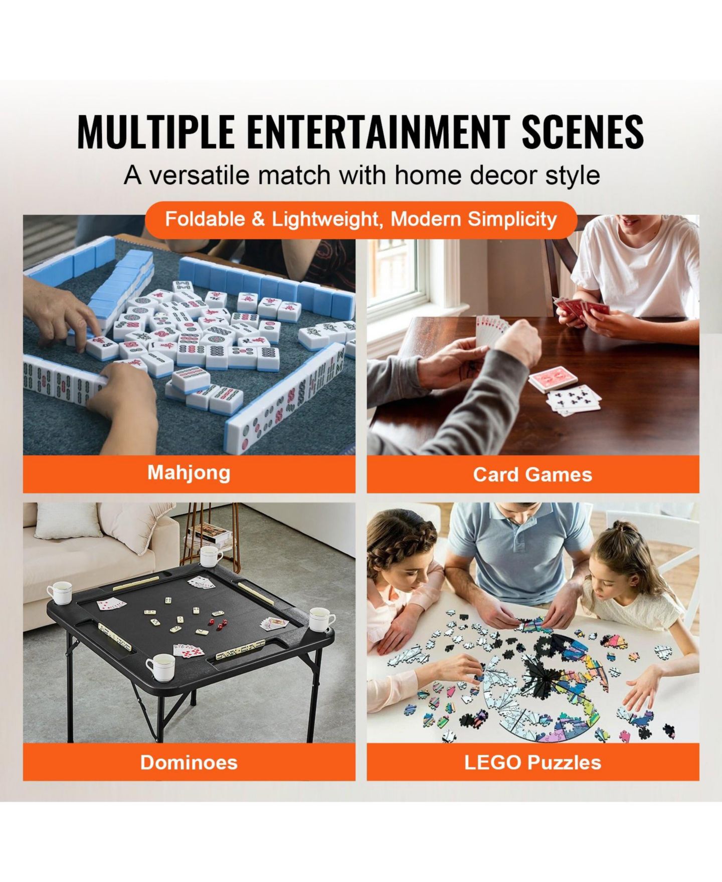 Детская игрушка SUGIFT Mahjong 4-Player Folding Game Table, Ages 13+, цвет: Чёрный — фото 9