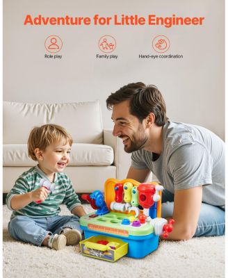 Musical Workbench Toy with Sounds, Lights & Shape Sorter