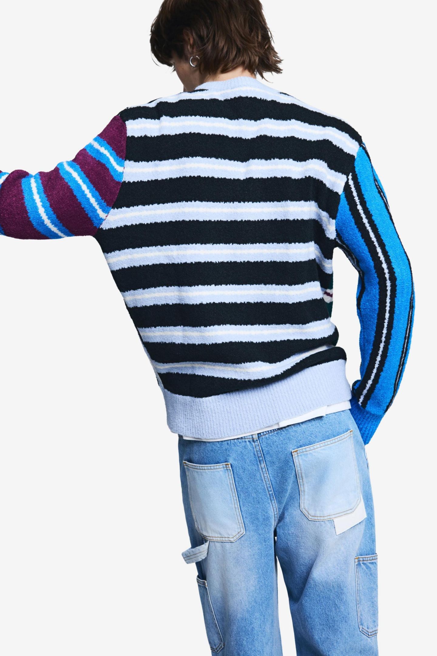 Мужской свитер Desigual Multistripe, цвет: Оранжевый — фото 4