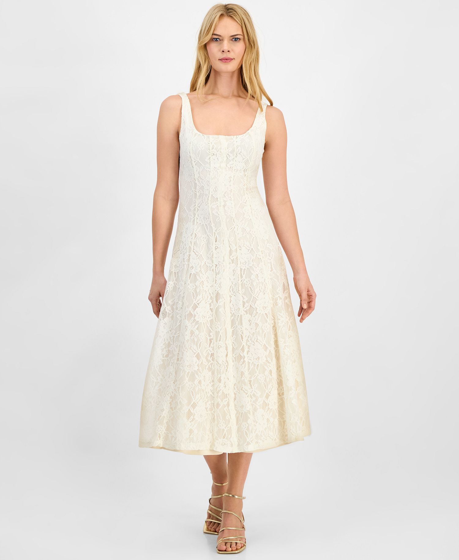 14th Place Juniors' Lace Midi Dress