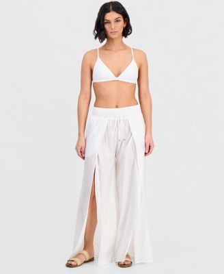 Women's Smocked-Waist Cover-Up Pants