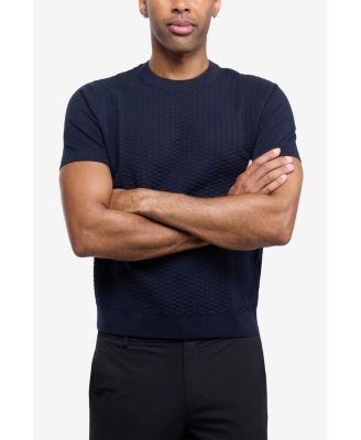 Men's Crew Rib Neck Checkered Sweater