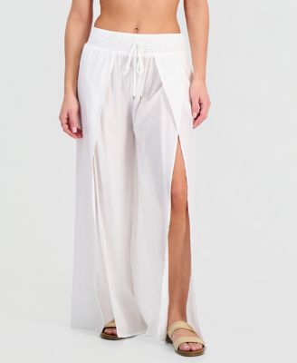 Women's Smocked-Waist Cover-Up Pants
