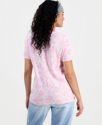 Juniors' Love Printed Floral T-Shirt