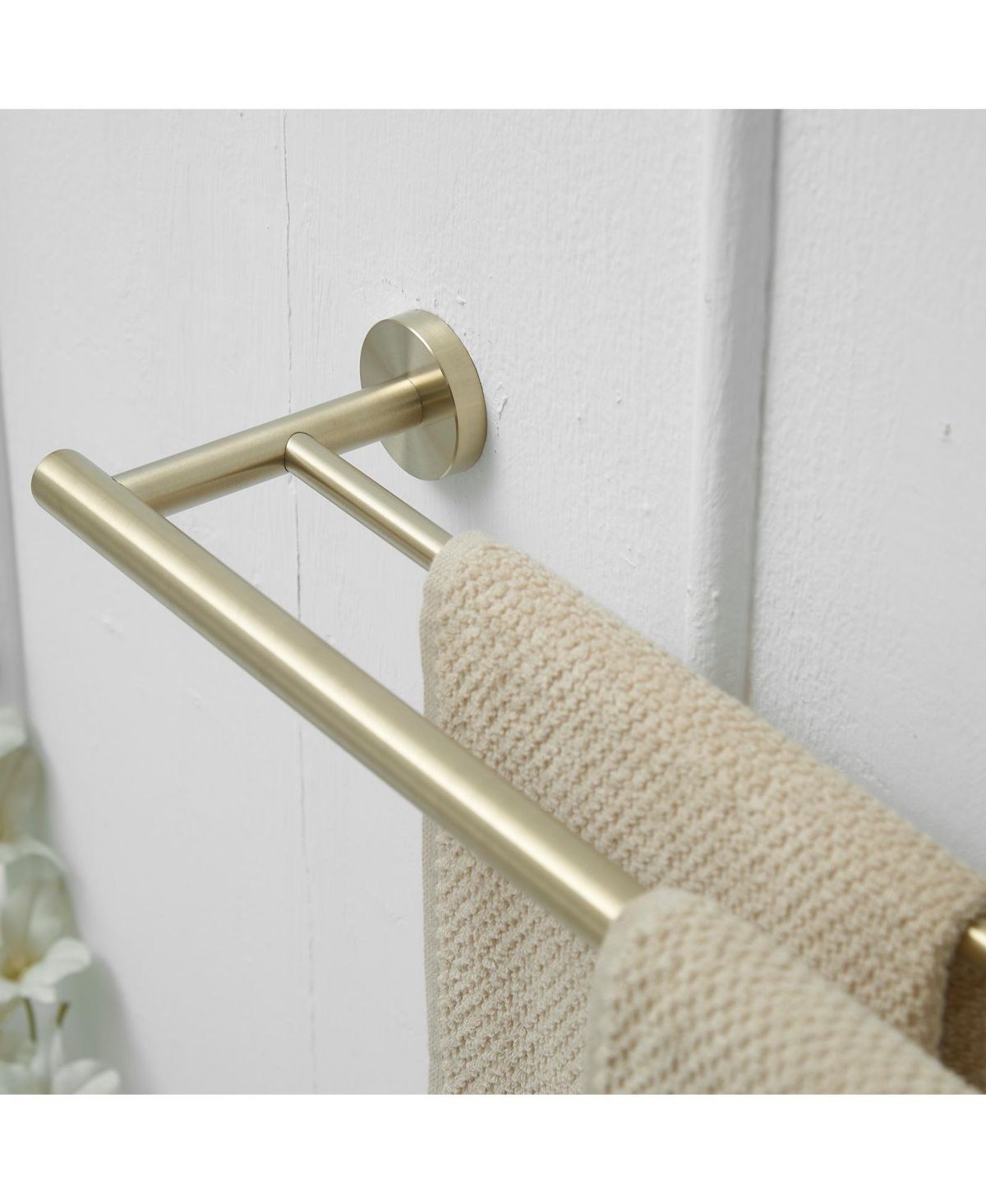 Greenspring 5-Piece Bath Hardware with Towel Bar rack Hook Toilet Paper Holder and Ring Set