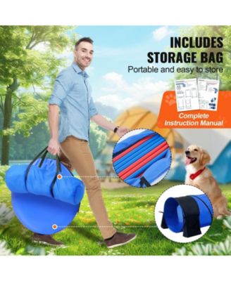 7-Piece Dog Agility Training Set with 2 Tunnels & Weave Poles