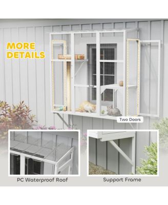 Catio Outdoor, Window Catio for 2-3 Cats, for Playing Sunbathing