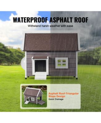 Weatherproof Wooden Outdoor Cat House with Side Door, 30