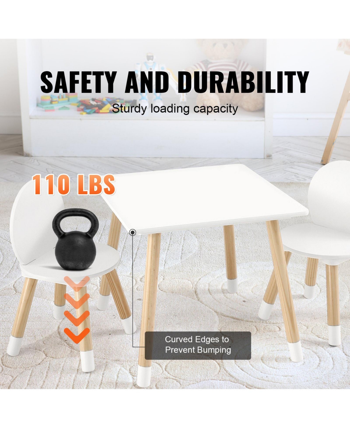 Slickblue Kids Table and 2 Chairs Set for Art Craft Reading and Learning Activities