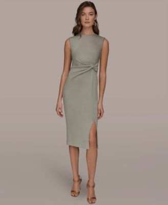Petite Sleeveless Side Tuck Sheath Dress