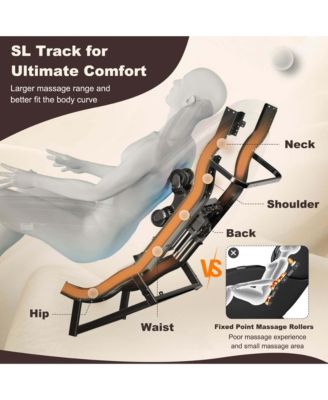 Massage Chair Full Body SL Track Zero Gravity with  Pillow Reversible Footrest Heat