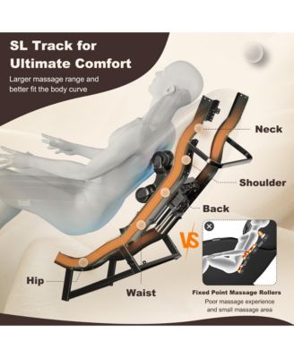 Massage Chair Full Body SL Track Zero Gravity with  Pillow Reversible Footrest Heat