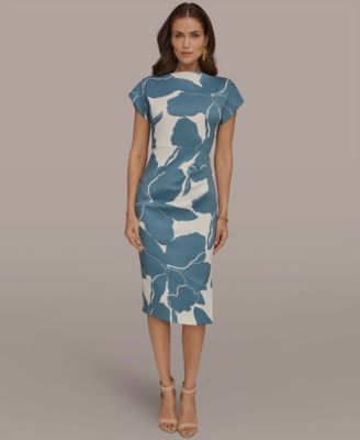 Women's Boat Neck Midi Dress