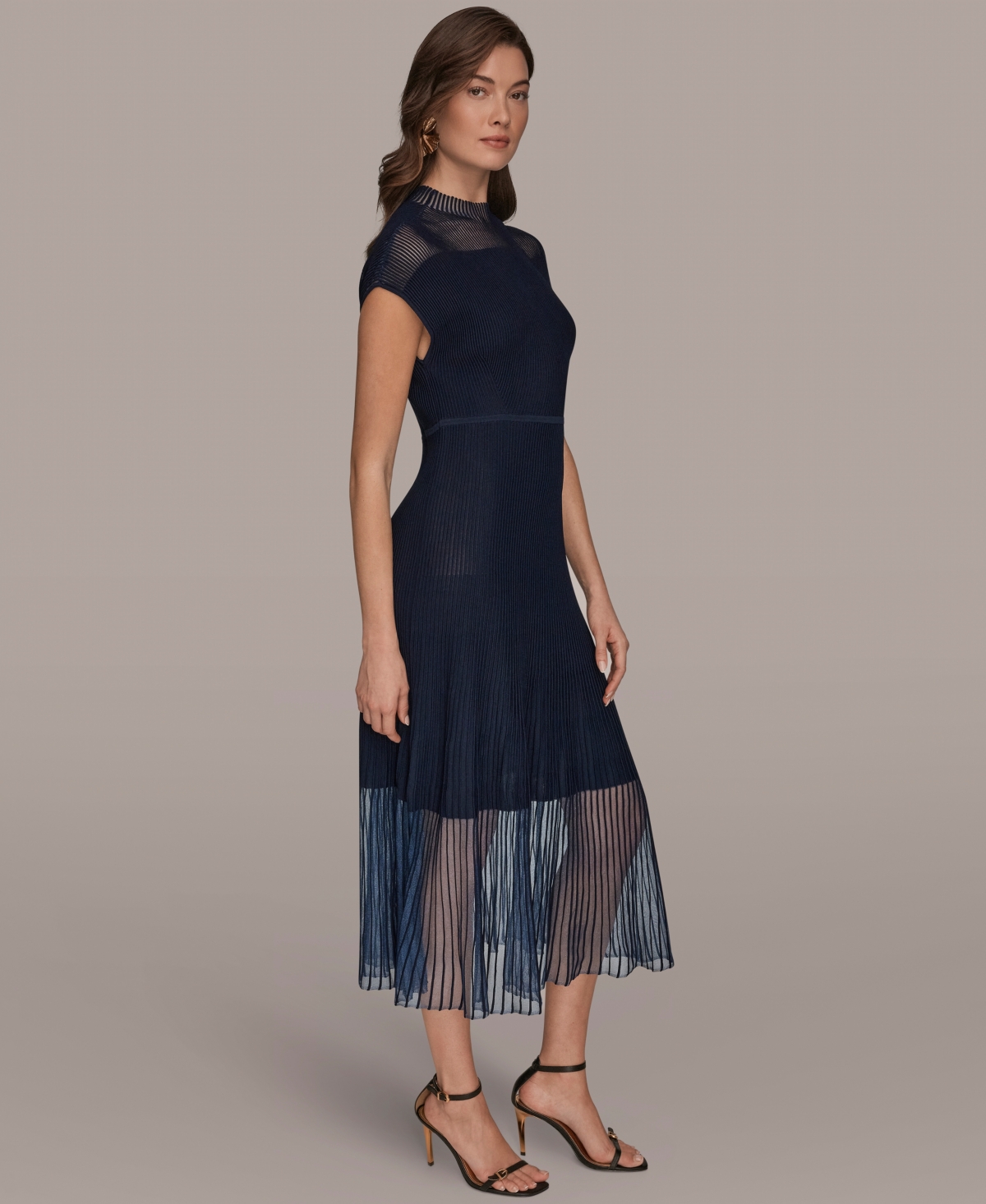 Donna Karan New York Women's Mock Neck Midi Dress