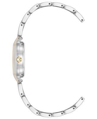 Women's Quartz Two-Tone Metal Alloy and Dail Crystal Accented  Watch Set, 28mm