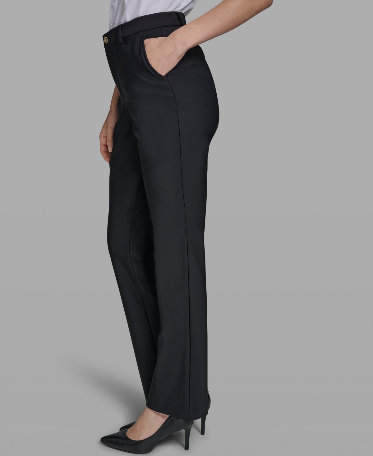 Karl Lagerfeld Paris Petite Ponte Wide-Leg Pants