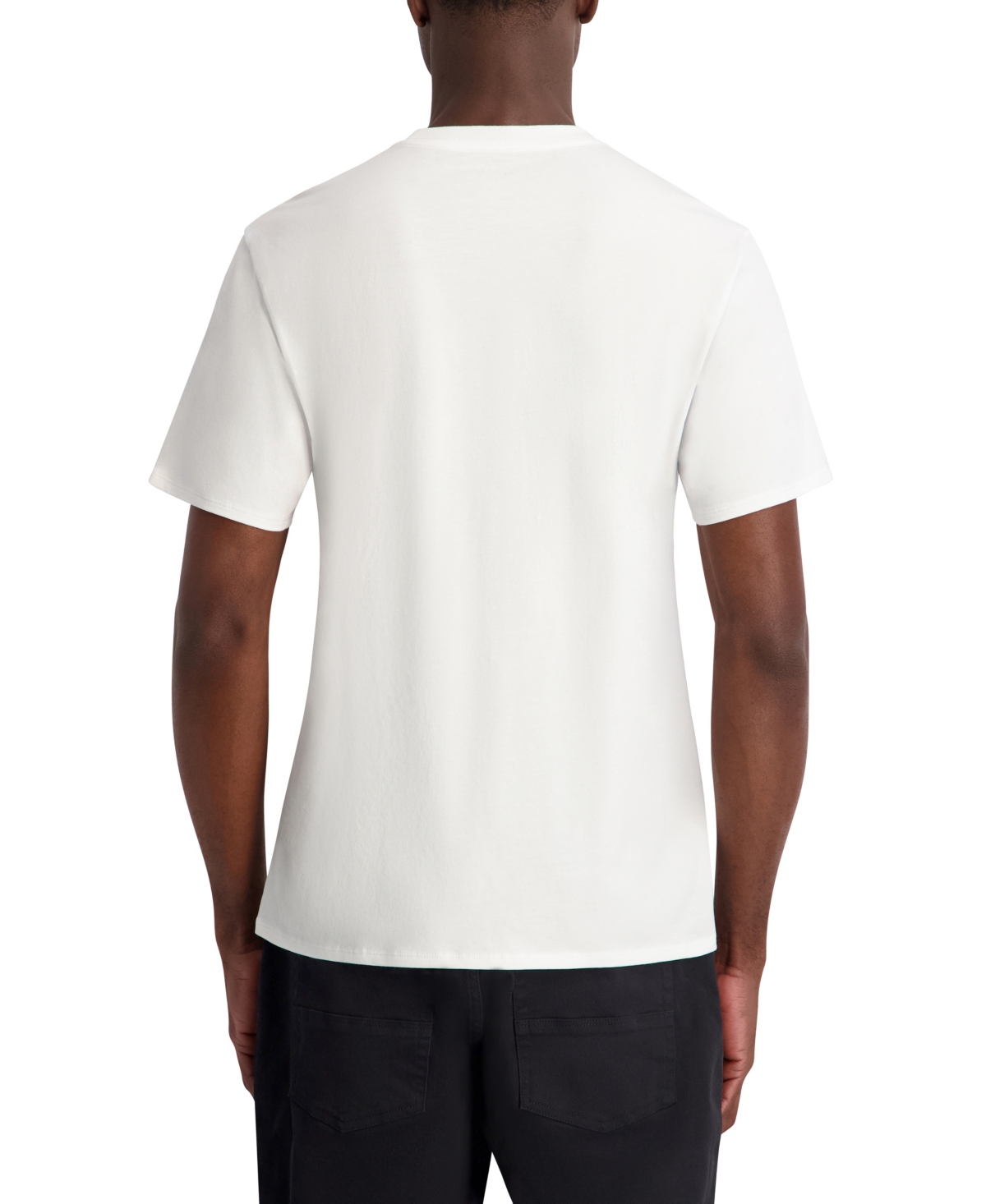 Karl Lagerfeld Paris Men's Solid Logo Tape Crewneck T-Shirt