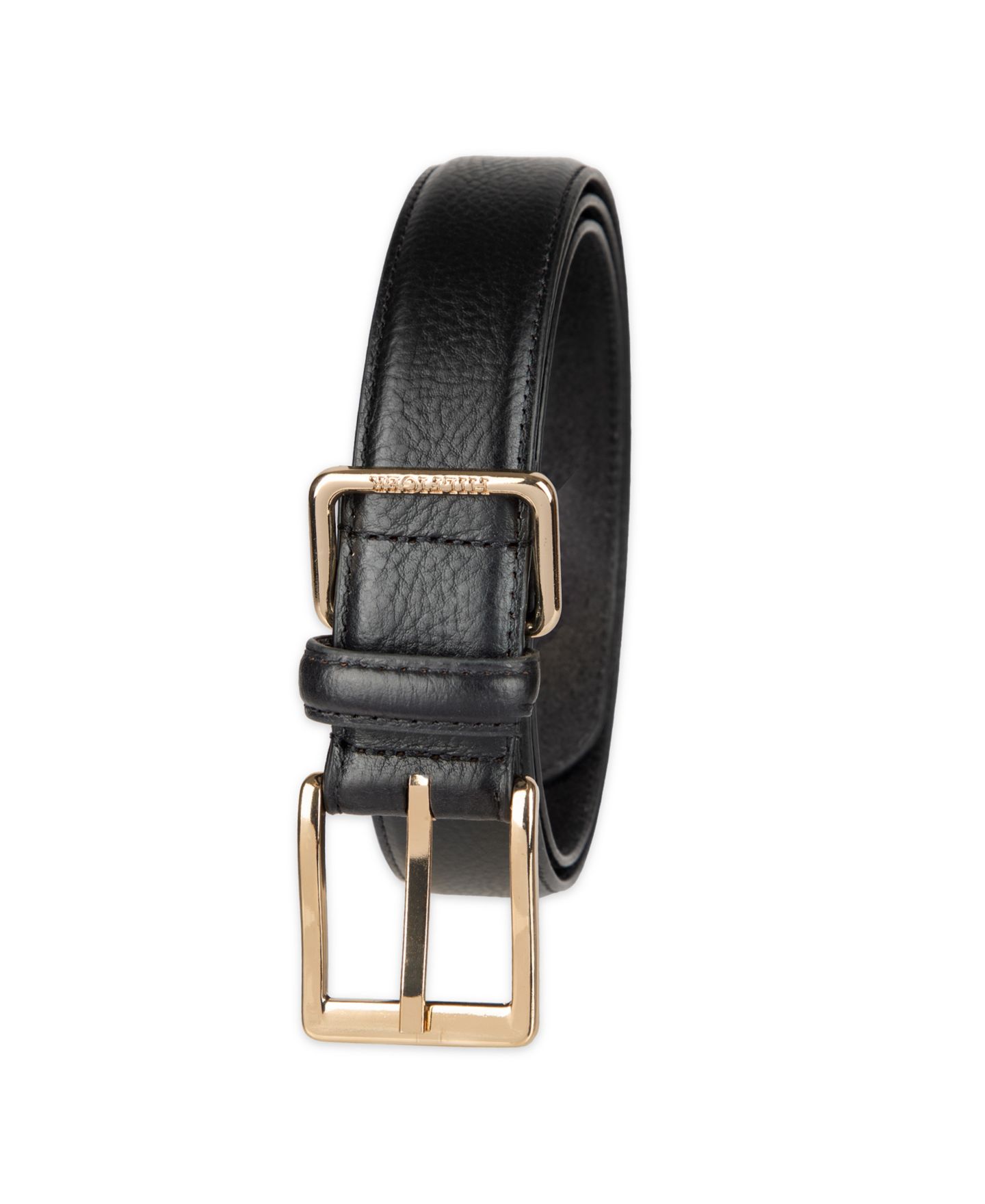 Мужской ремень Tommy Hilfiger Double Loop Leather Belt, цвет: Чёрный — фото 4