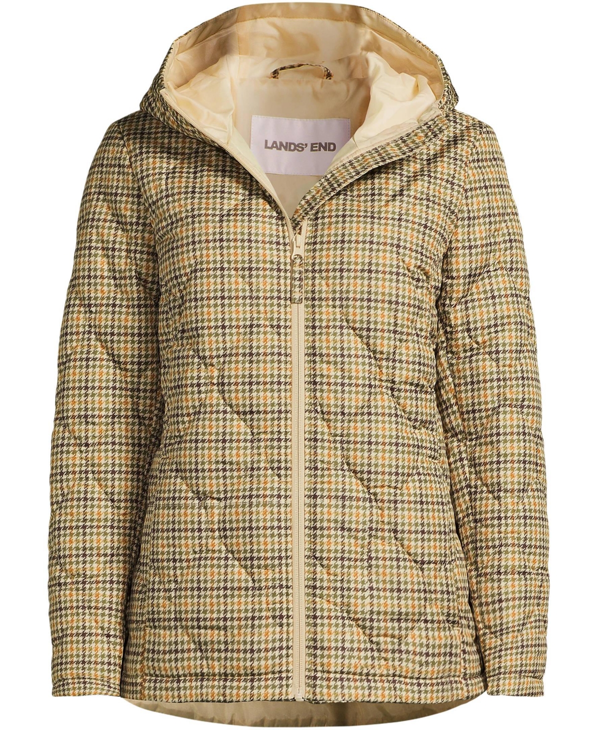 Lands' End Women's Print Feather Free Quilted Insulated Jacket