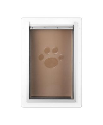 Metal Frame Wall-Entry Pet Door with 3-Flap System, Small, White