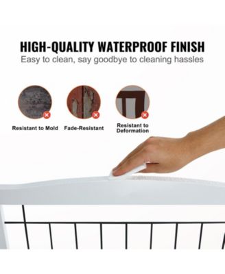 4-Panel Foldable Freestanding Pet Gate, 96.5" W x 32" H