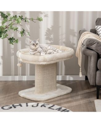 Modern Cat Tree Tower Cat Activity Tower w/ Large Plush Perch