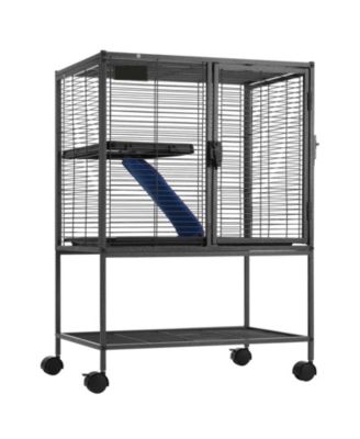 34" 2-Tier Rolling Small Animal Cage with Tray
