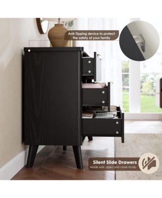 Fluted Dresser for Bedroom with 6 Deep Drawers