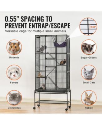 4-Tier Rolling Metal Ferret Cage with Ramps