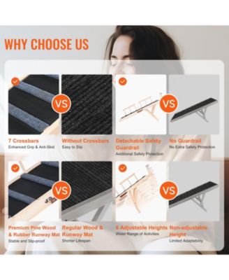 Adjustable Wooden Folding Pet Ramp, 47.2