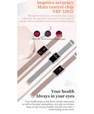 ZX19 Women's Smart Watch - Heart Rate & Blood Pressure Monitor, Period Reminder, Customizable Dials, Touch Screen Fitness Tracker