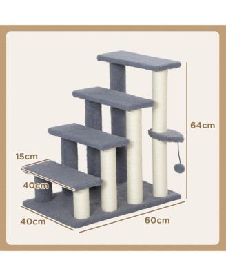 48.8" Modern Cat Tower with Sisal-Covered Scratching Posts and Top Perch