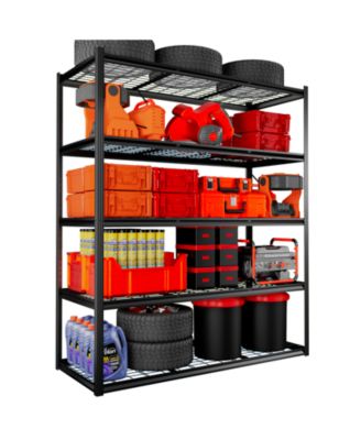 60 in W x 72 in H x 24 in D Adjustable Heavy Duty Concealed Column Metal Shelving Unit