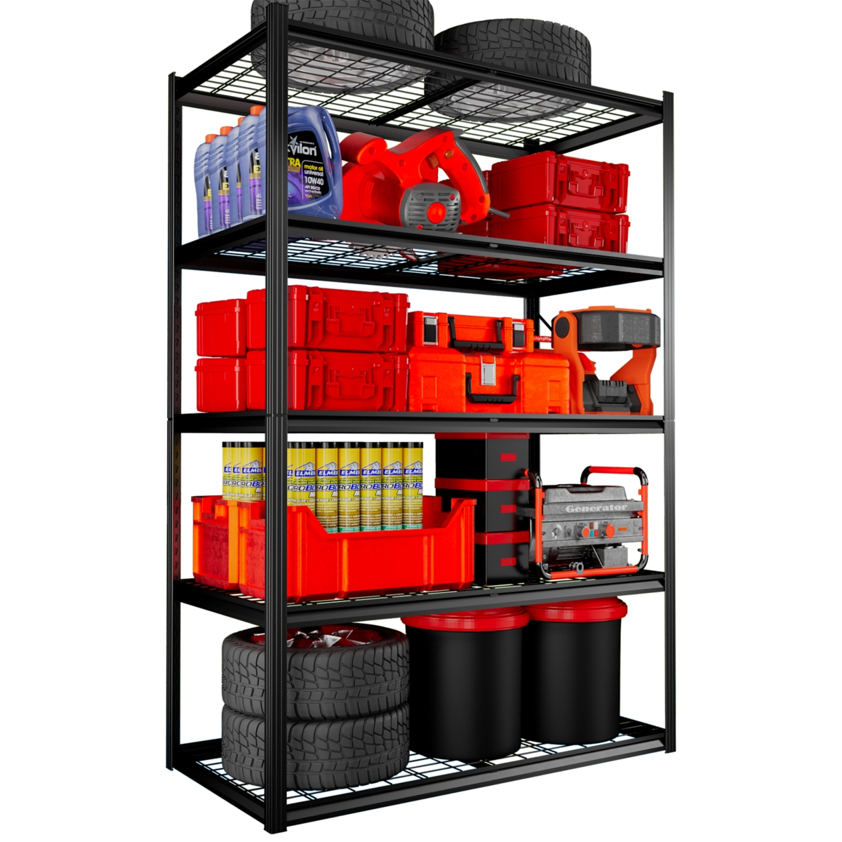 Lovmor in W x 72 in H x 24 in D Adjustable Heavy Duty Concealed Column Metal Shelving Unit