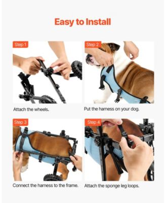 Shock-Absorbing 2-Wheel Pet Wheelchair for Back Legs, Medium