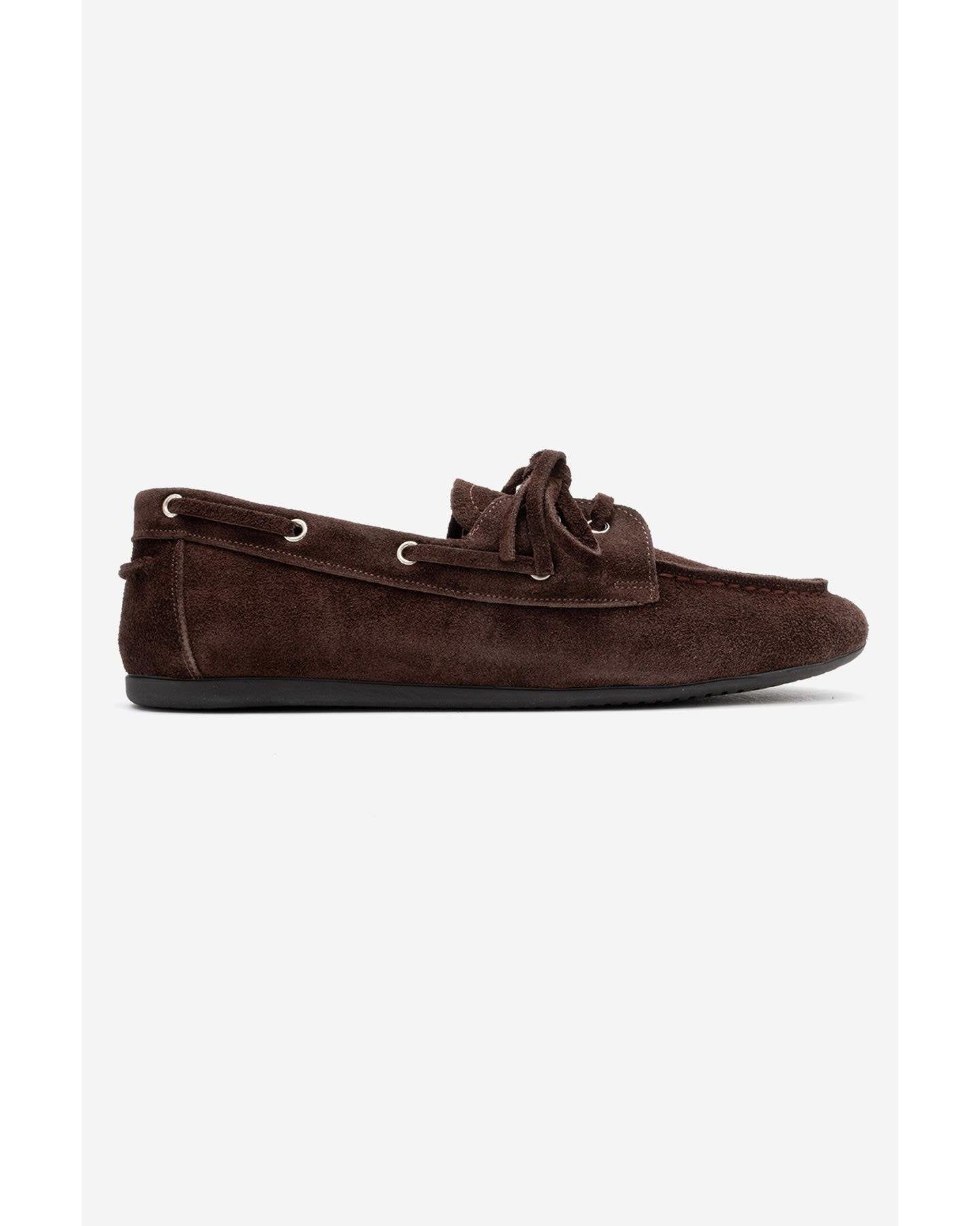Женские туфли Forever & Always Shoes Serelis Leather Lace Up Loafer, цвет: Коричневый замшевый кожаный — фото 2