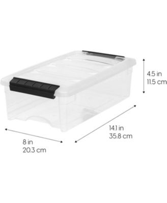 USA 6-Pack Plastic Storage Bins with Lids, 6 Quart, Made in USA Stackable Latches Durable Nestable Containers