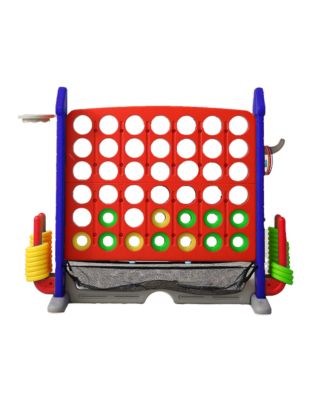 4-in-1 Giant Game Set with Jumbo Connect 4, Basketball, Ring Toss & Golf. Adjustable, portable fun for kids & adults