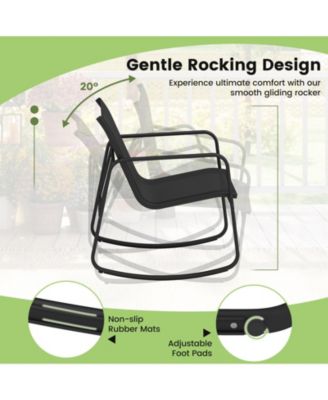 4 PCS Patio Furniture Set Outdoor Rocker Chair Conversation Set