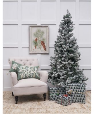 Sage Snowflake Throw Pillow, 12" x 24