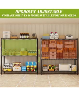 3-Tier 48 in W x 47 in H x 20 in D Height Adjustable Garage Wire Shelving Unit