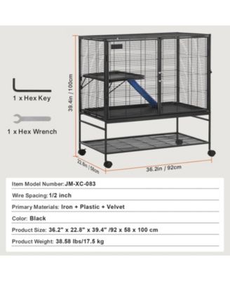 2-Tier Rolling Small Animal Cage with Tray, 39